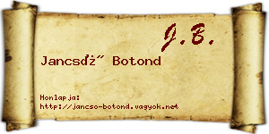 Jancsó Botond névjegykártya